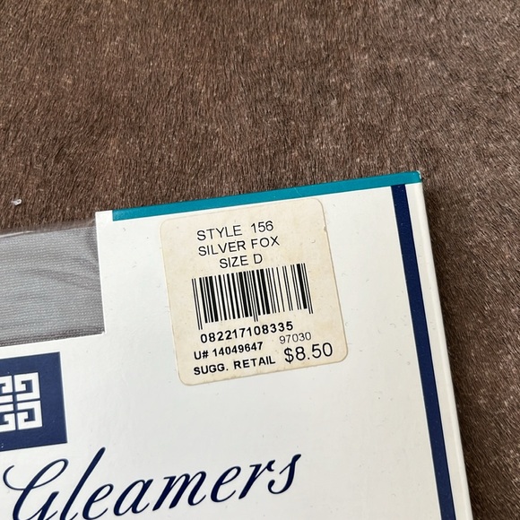 Givenchy Body Gleamers Shimmer Silver Control Top Sheer Leg Tights Pantyhose - Picture 3 of 6